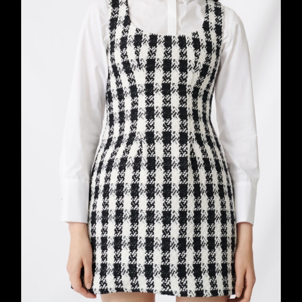 Maje Tweed Houndstooth Dress